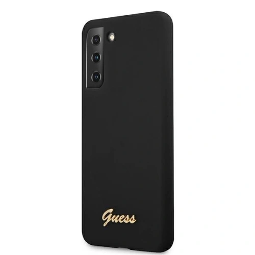 Etui Guess GUHCS21MLSLMGBK Samsung Galaxy S21+ Plus czarny/black hardcase Silicone Script Metal Logo