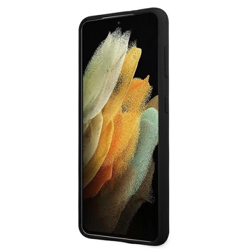 Etui Guess GUHCS21MLSLMGBK Samsung Galaxy S21+ Plus czarny/black hardcase Silicone Script Metal Logo