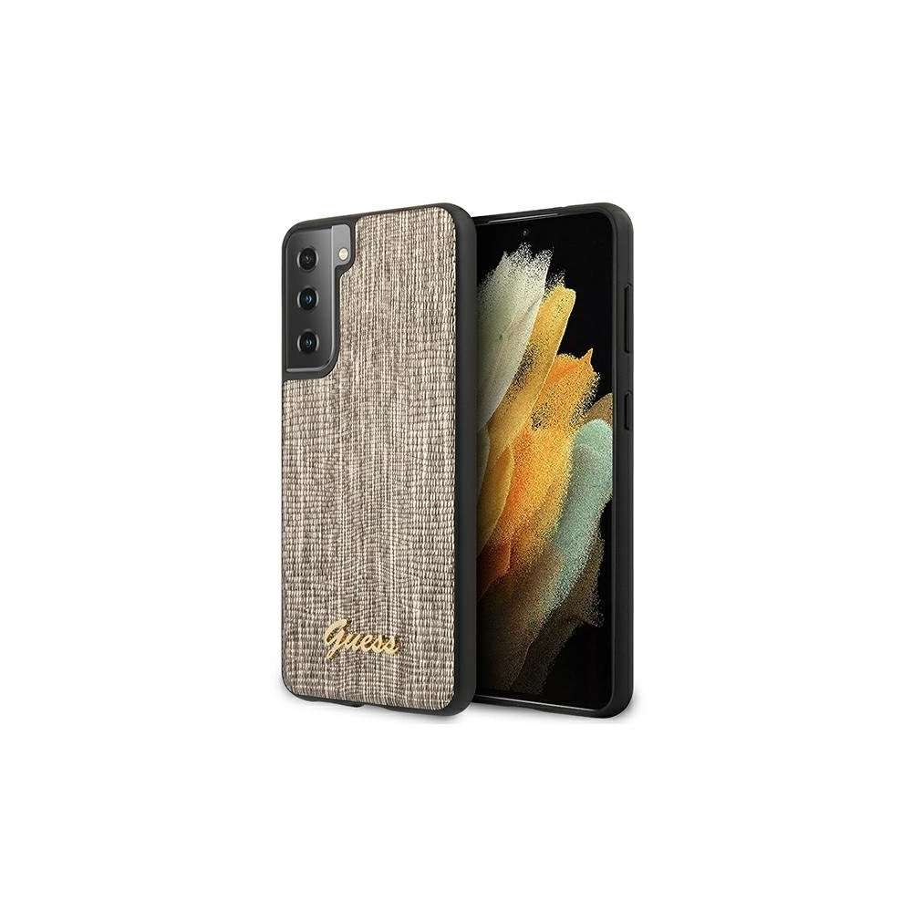 Hurtownia GSM - Etui Guess GUHCS21MPCUMLLIGO Samsung Galaxy S21+ Plus złoty/gold hardcase Lizard Collection - GUE917GLD - {ean13} - Hurt