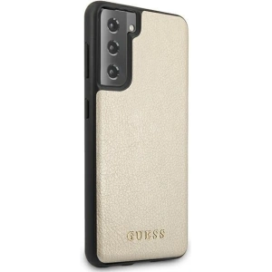 Etui Guess GUHCS21SIGLGO Samsung Galaxy S21 złoty/gold hard case Iridescent