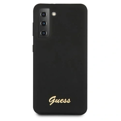 Etui Guess GUHCS21SLSLMGBK Samsung Galaxy S21 czarny/black hardcase Silicone Script Metal Logo