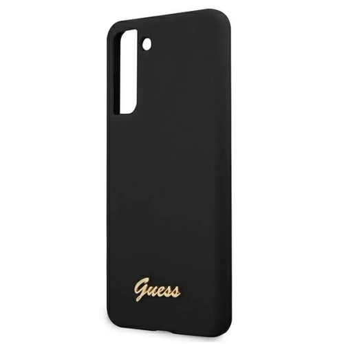 Etui Guess GUHCS21SLSLMGBK Samsung Galaxy S21 czarny/black hardcase Silicone Script Metal Logo