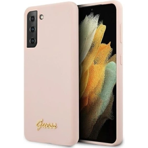 Hurtownia GSM - Etui Guess GUHCS21SLSLMGLP Samsung Galaxy S21 różowy/pink hardcase Silicone Script Metal Logo - GUE922PNK - {ean13} - Hurt