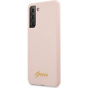 Hurtownia GSM - Etui Guess GUHCS21SLSLMGLP Samsung Galaxy S21 różowy/pink hardcase Silicone Script Metal Logo - GUE922PNK - {ean13} - Hurt