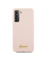 Wholesale Guess GUHCS21SLSLMGLP Samsung Galaxy S21 pink hardcase Silicone Script Metal Logo - GUE922PNK - {ean13} - Hurt