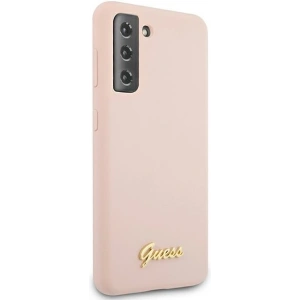 Wholesale Guess GUHCS21SLSLMGLP Samsung Galaxy S21 pink hardcase Silicone Script Metal Logo - GUE922PNK - {ean13} - Hurt