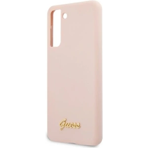 Wholesale Guess GUHCS21SLSLMGLP Samsung Galaxy S21 pink hardcase Silicone Script Metal Logo - GUE922PNK - {ean13} - Hurt