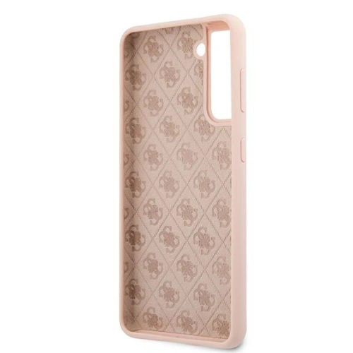Etui Guess GUHCS21SLSLMGLP Samsung Galaxy S21 różowy/pink hardcase Silicone Script Metal Logo