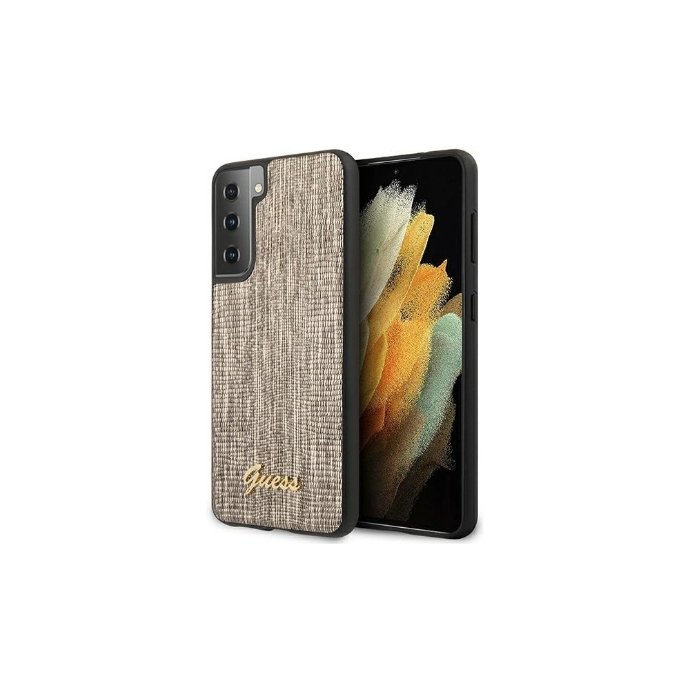 Wholesale Guess GUHCS21SPCUMLLIGO Samsung Galaxy S21 gold hardcase Lizard Collection - GUE924GLD - {ean13} - Hurt