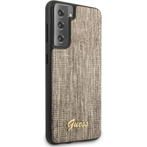 Wholesale Guess GUHCS21SPCUMLLIGO Samsung Galaxy S21 gold hardcase Lizard Collection - GUE924GLD - {ean13} - Hurt