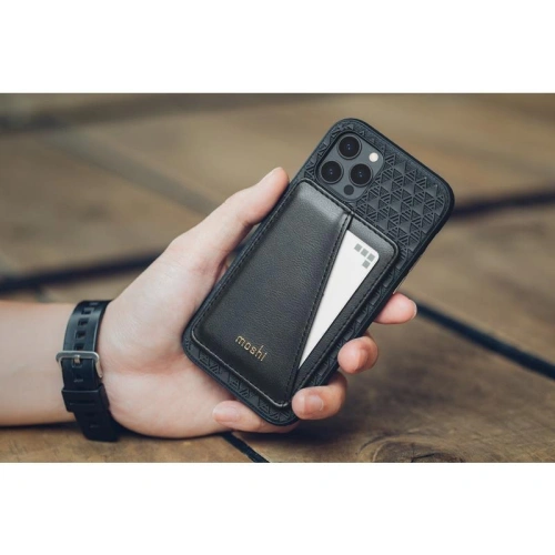 Portfel magnetyczny Moshi Slim Wallet (System SnapTo™) (Jet Black)