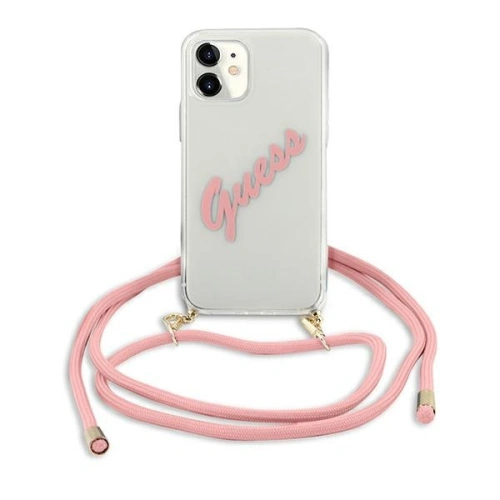 Etui Guess GUHCP12SCRTVSPI Apple iPhone 12 mini różowy/pink hardcase Script Vintage