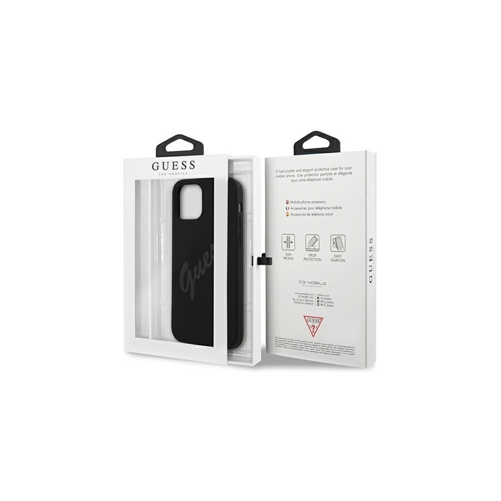 Hurtownia GSM - Etui Guess GUHCP12SLSVSBK Apple iPhone 12 mini czarny/black hardcase Script Vintage - GUE927BLK - {ean13} - Hurt