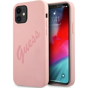 Hurtownia GSM - Etui Guess GUHCP12SLSVSPI Apple iPhone 12 mini różowy/pink hardcase Script Vintage - GUE928PNK - {ean13} - Hurt