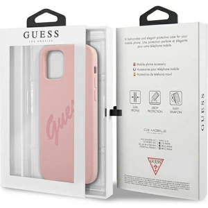 Hurtownia GSM - Etui Guess GUHCP12SLSVSPI Apple iPhone 12 mini różowy/pink hardcase Script Vintage - GUE928PNK - {ean13} - Hurt
