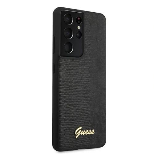 Etui Guess GUHCS21LPCUMLLIBK Samsung Galaxy S21 Ultra czarny/black hardcase Lizard Collection
