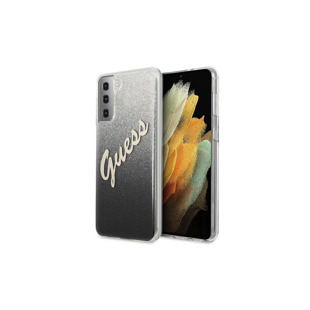 Wholesale Guess GUHCS21MPCUGLSBK Samsung Galaxy S21+ Plus black hardcase Glitter Gradient Script - GUE934BLK - {ean13} - Hurt