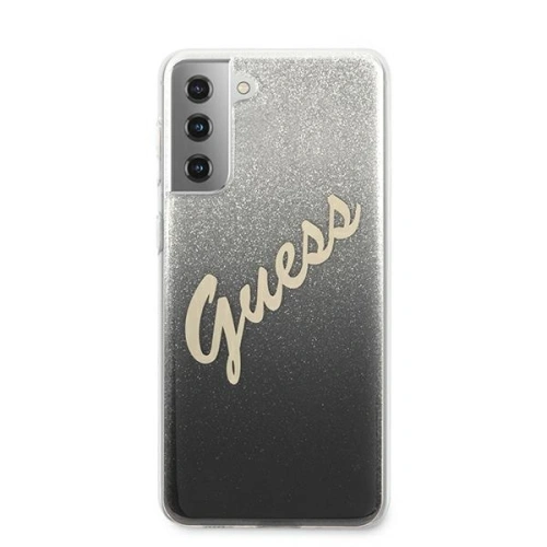 Etui Guess GUHCS21MPCUGLSBK Samsung Galaxy S21+ Plus czarny/black hardcase Glitter Gradient Script