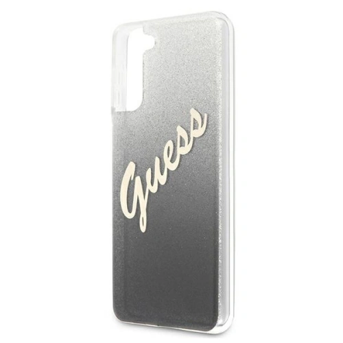 Etui Guess GUHCS21MPCUGLSBK Samsung Galaxy S21+ Plus czarny/black hardcase Glitter Gradient Script