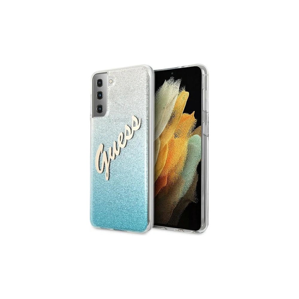 Hurtownia GSM - Etui Guess GUHCS21MPCUGLSBL Samsung Galaxy S21+ Plus niebieski/blue hardcase Glitter Gradient Script - GUE935BLU - {ean13} - Hurt