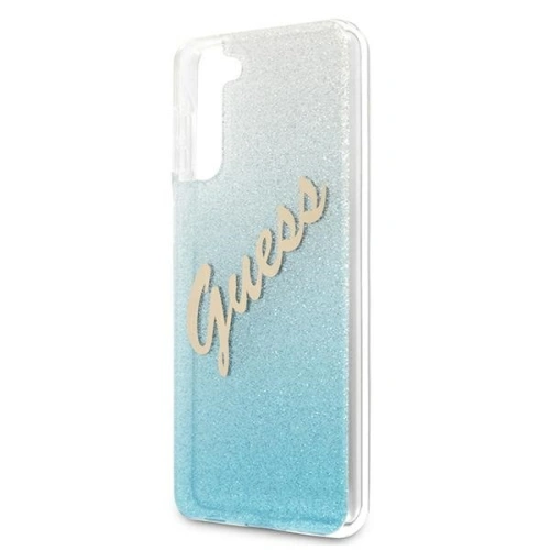 Etui Guess GUHCS21MPCUGLSBL Samsung Galaxy S21+ Plus niebieski/blue hardcase Glitter Gradient Script