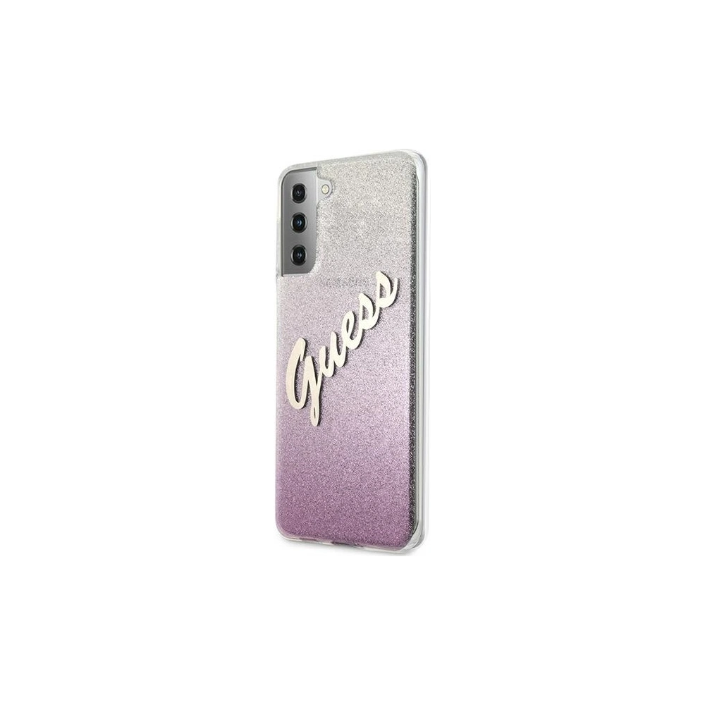 Wholesale Guess GUHCS21MPCUGLSPI Samsung Galaxy S21+ Plus pink hardcase Glitter Gradient Script - GUE937PNK - {ean13} - Hurt