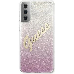 Hurtownia GSM - Etui Guess GUHCS21MPCUGLSPI Samsung Galaxy S21+ Plus różowy/pink hardcase Glitter Gradient Script - GUE937PNK - {ean13} - Hurt