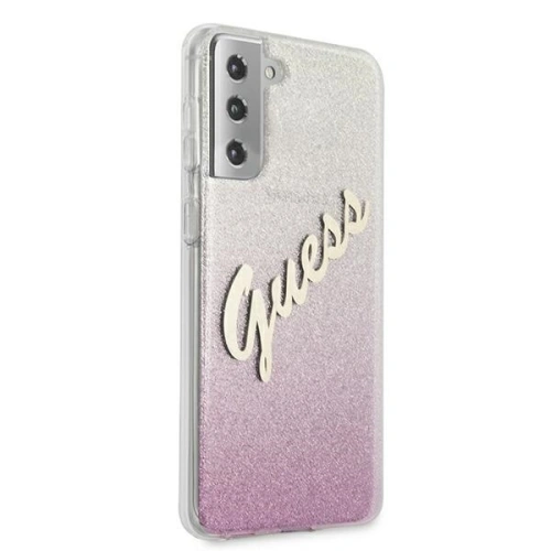 Etui Guess GUHCS21MPCUGLSPI Samsung Galaxy S21+ Plus różowy/pink hardcase Glitter Gradient Script
