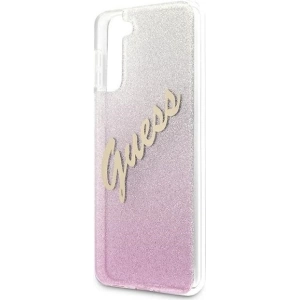 Hurtownia GSM - Etui Guess GUHCS21MPCUGLSPI Samsung Galaxy S21+ Plus różowy/pink hardcase Glitter Gradient Script - GUE937PNK - {ean13} - Hurt