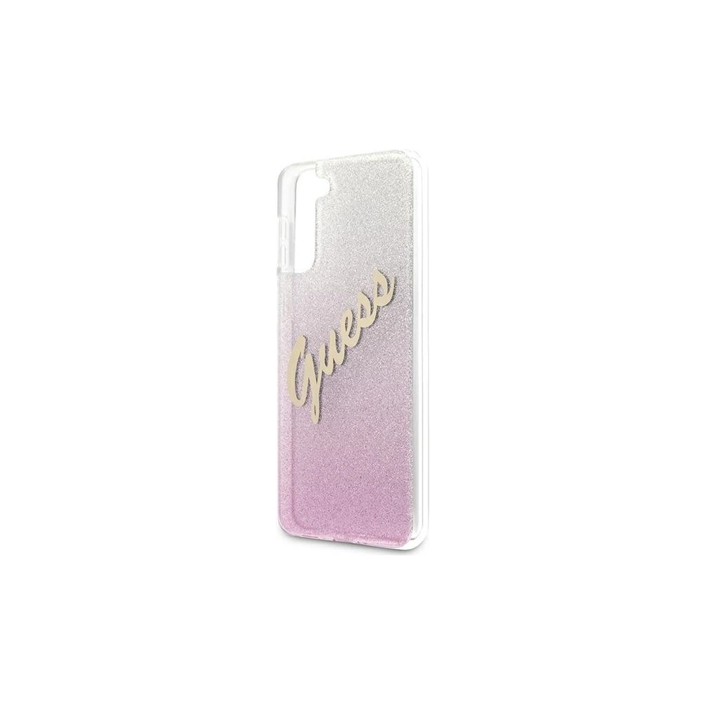 Wholesale Guess GUHCS21MPCUGLSPI Samsung Galaxy S21+ Plus pink hardcase Glitter Gradient Script - GUE937PNK - {ean13} - Hurt