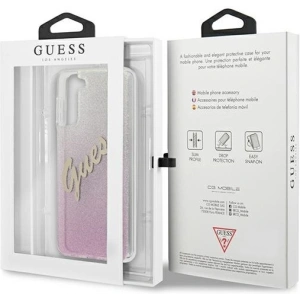 Hurtownia GSM - Etui Guess GUHCS21MPCUGLSPI Samsung Galaxy S21+ Plus różowy/pink hardcase Glitter Gradient Script - GUE937PNK - {ean13} - Hurt