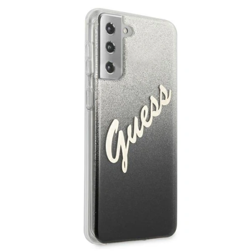 Etui Guess GUHCS21SPCUGLSBK Samsung Galaxy S21 czarny/black hardcase Glitter Gradient Script