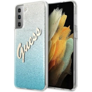 Hurtownia GSM - Etui Guess GUHCS21SPCUGLSBL Samsung Galaxy S21 niebieski/blue hardcase Glitter Gradient Script - GUE939BLU - {ean13} - Hurt