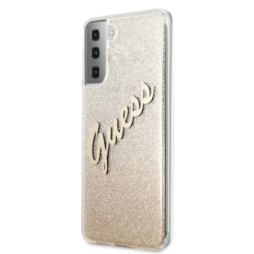 Etui Guess GUHCS21SPCUGLSGO Samsung Galaxy S21 złoty/gold hardcase Glitter Gradient Script