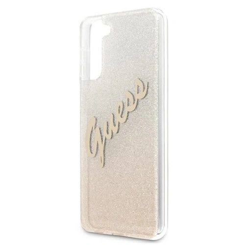 Etui Guess GUHCS21SPCUGLSGO Samsung Galaxy S21 złoty/gold hardcase Glitter Gradient Script