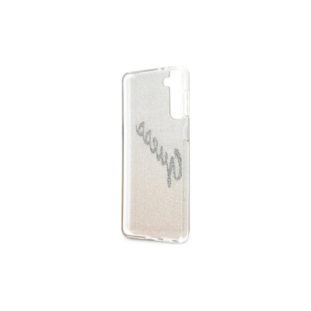 Wholesale Guess GUHCS21SPCUGLSGO Samsung Galaxy S21 gold hardcase Glitter Gradient Script - GUE940GLD - {ean13} - Hurt