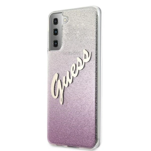 Etui Guess GUHCS21SPCUGLSPI Samsung Galaxy S21 różowy/pink hardcase Glitter Gradient Script