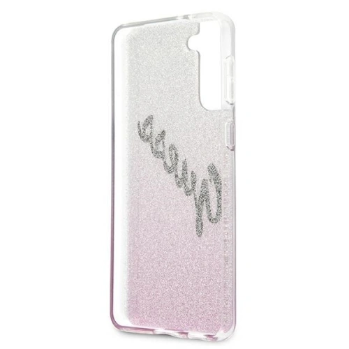 Etui Guess GUHCS21SPCUGLSPI Samsung Galaxy S21 różowy/pink hardcase Glitter Gradient Script