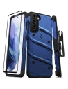 Hurtownia GSM - Pancerne etui Zizo Bolt Cover Samsung Galaxy S21 ze szkłem 9H na ekran + podstawka & uchwyt do paska (niebieski/czarny) - ZIZ070BLUBLK - {ean13} - Hurt