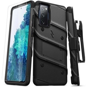 Hurtownia GSM - Pancerne etui Zizo Bolt Cover Samsung Galaxy S20 FE ze szkłem 9H na ekran + podstawka & uchwyt do paska (czarny) - ZIZ071BLK - {ean13} - Hurt