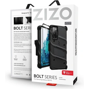 Hurtownia GSM - Pancerne etui Zizo Bolt Cover Samsung Galaxy S20 FE ze szkłem 9H na ekran + podstawka & uchwyt do paska (czarny) - ZIZ071BLK - {ean13} - Hurt