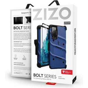 Hurtownia GSM - Pancerne etui Zizo Bolt Cover Samsung Galaxy S20 FE ze szkłem 9H na ekran + podstawka & uchwyt do paska (niebieski/czarny) - ZIZ072BLUBLK - {ean13} - Hurt
