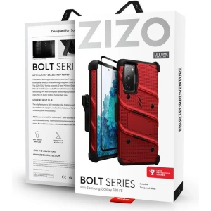 Hurtownia GSM - Pancerne etui Zizo Bolt Cover Samsung Galaxy S20 FE ze szkłem 9H na ekran + podstawka & uchwyt do paska (czerwony/czarny) - ZIZ073REDBLK - {ean13} - Hurt