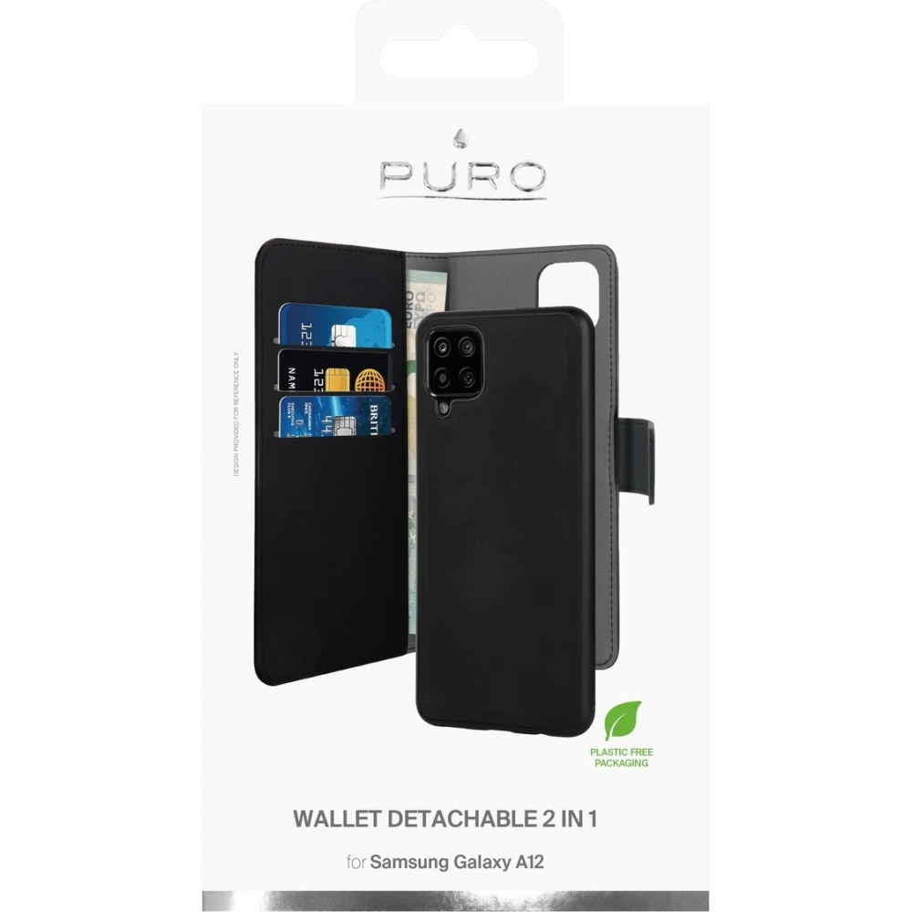 Hurtownia GSM - Etui PURO Wallet Detachable 2w1 Samsung Galaxy A12 (czarny) - PUR399BLK - {ean13} - Hurt