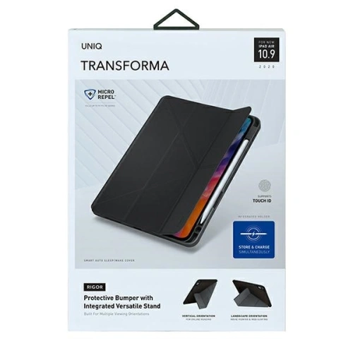 Etui UNIQ Transforma Rigor Apple iPad Air 10.9 2020/2022 (4. i 5. generacji) / iPad Air 11 2024 (6. generacji) szary/charcoal grey Antimicrobial