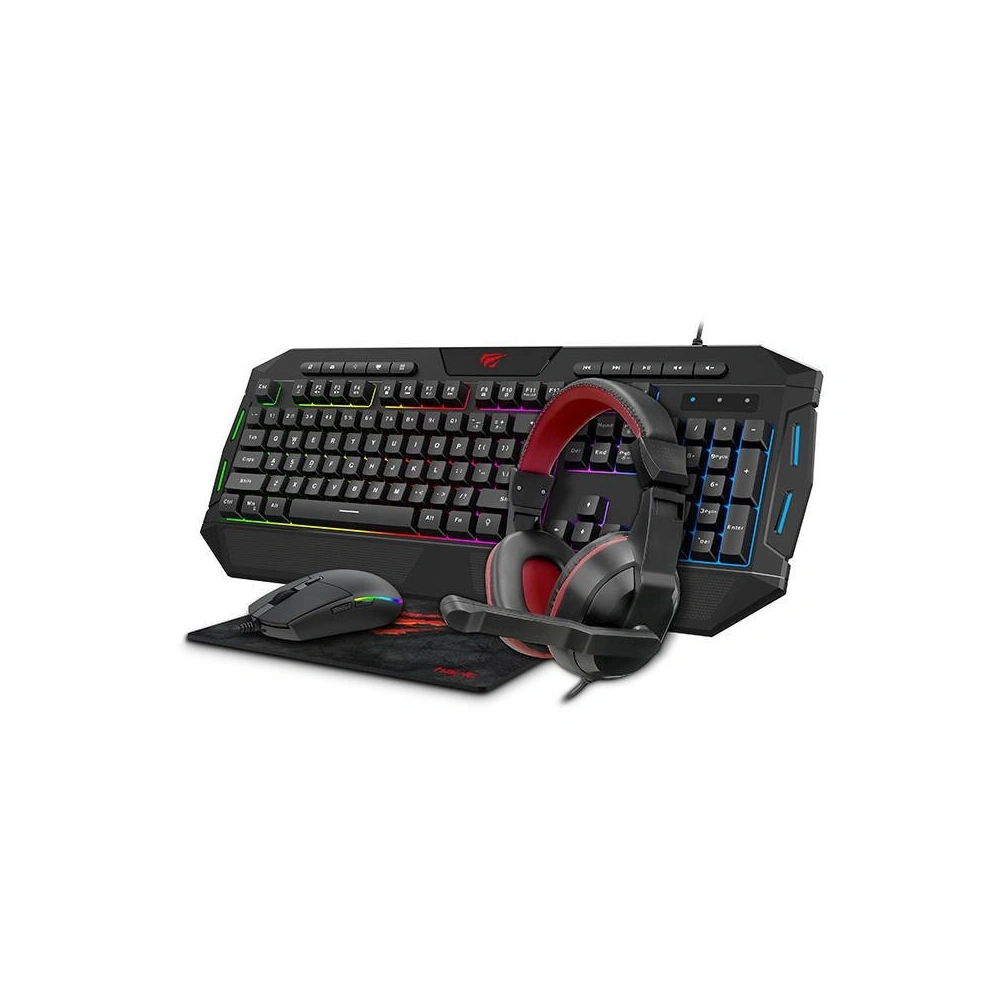 Hurtownia GSM - Zestaw gamingowy 4w1 Havit GAMENOTE KB501CM Słuchawki + klawiatura + myszka + podkładka - HVT063 - {ean13} - Hurt