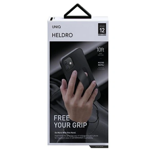 Etui UNIQ Heldro Apple iPhone 12 mini czarny/midnight black Antimicrobial