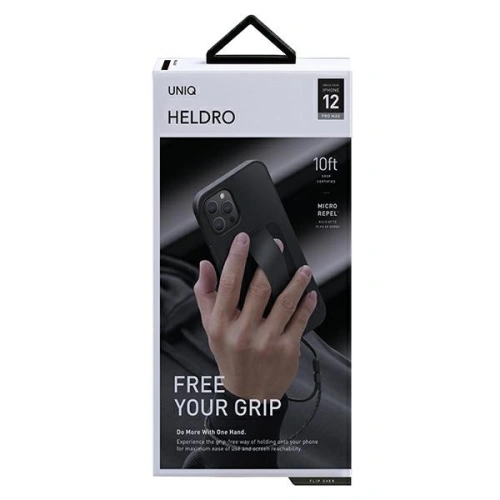 Etui UNIQ Heldro Apple iPhone 12 Pro Max czarny/midnight black Antimicrobial