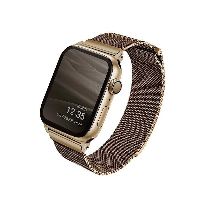 Uniq Distributor - 8886463675793 - UNIQ364GLD - UNIQ Dante Apple Watch Series 4/5/6/SE 44mm Stainless Steel carmel gold - B2B homescreen