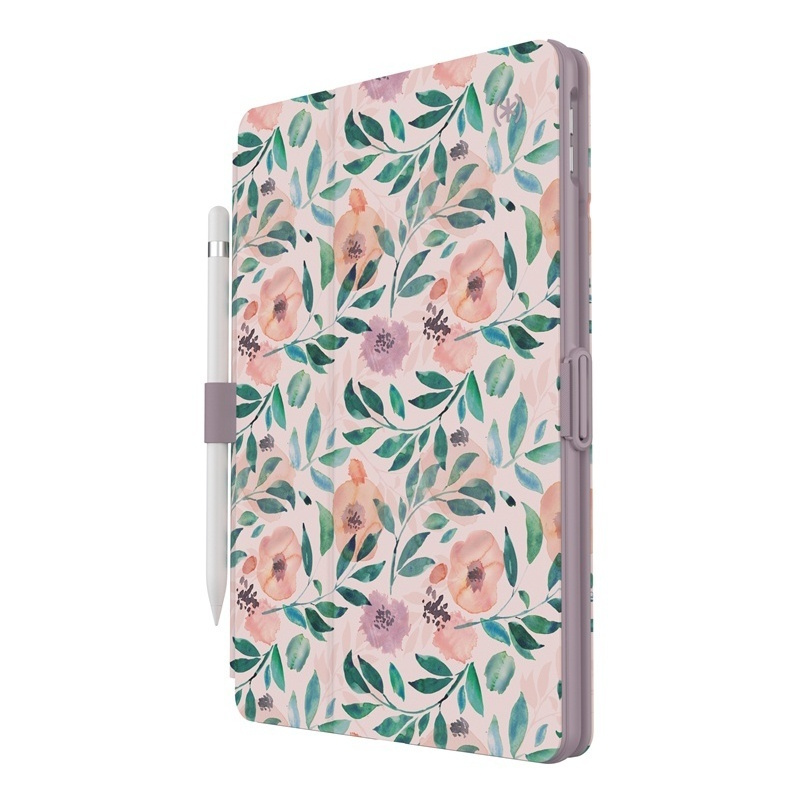 Speck Distributor - 848709098405 - SPK229ROSLIL - Speck Balance Folio Apple Pad 10.2 8 (2020) / 7 (2019) MICROBAN (Watercolor Roses / Washed Lilac) - B2B homescreen